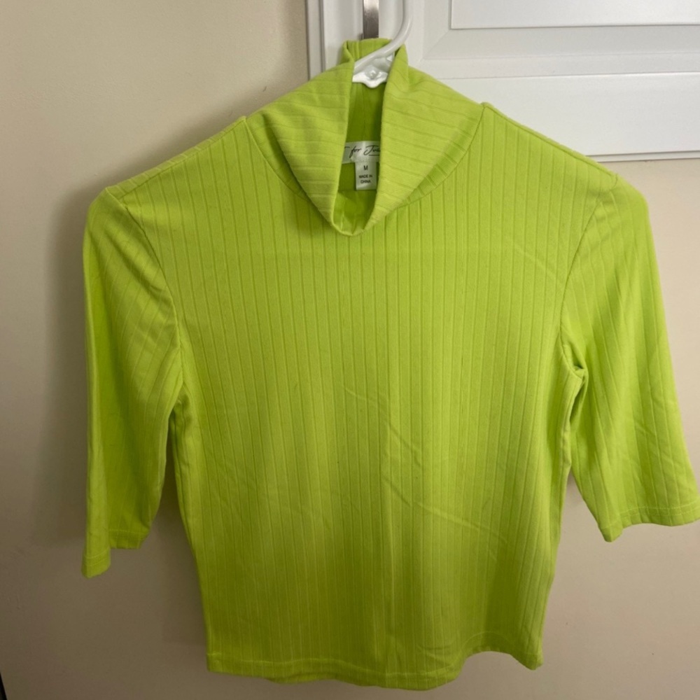 lime green ribbed turtleneck